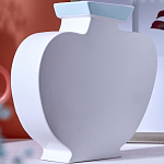 Ваза плоская белая с абстрактными черными линиями в форме лиц Faces of Imagination варинант исполнения - 7 | Loft Concept в Тюмени