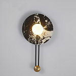 Бра круглое с каменным основанием и плафоном из стекла в форме шара Shaw Marble Lighting варинант исполнения - 2 | Loft Concept в Тюмени