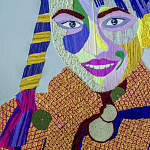 Картина с вышивкой Портрет wall panel People with the yellow ear 3 варинант исполнения - 1 | Loft Concept в Тюмени