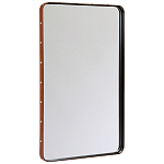 Зеркало прямоугольное в металлической раме с кожаной отделкой Loft in Reflection варинант исполнения - 2 | Loft Concept в Тюмени