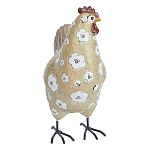 Статуэтка курица с белым цветочным узором и металлическими ножками Rustic Chicken варинант исполнения - 1 | Loft Concept в Тюмени
