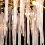 Люстра золотого цвета с декоративными ветками и длинными прозрачными стеклянными подвесами в форме сосулек Droplet Chandelier варинант исполнения - 5 | Loft Concept в Тюмени