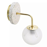 Бра с белым матовым плафоном в форме шара Round White Matte Lampshade варинант исполнения - 2 | Loft Concept в Тюмени