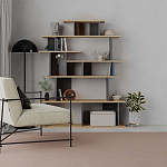 Стеллаж прямой с вертикальными и горизонтальными полками цвета антрацит и древесины APOLLON BOOKCASE ANTHRACITE OAK варинант исполнения - 1 | Loft Concept в Тюмени