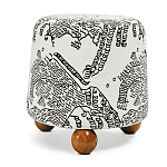 Пуф Wakonda с Круглыми ножками Черно-Белый орнамент варинант исполнения - 1 | Loft Concept в Тюмени