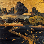 Кофейный стол с японским пейзажем Bohemia coffee table  варинант исполнения - 1 | Loft Concept в Тюмени