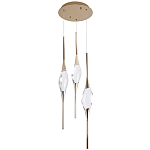 Подвесной светильник с 3-мя хрустальными плафонами Renee Golden Glass Drops Trio Light варинант исполнения - 2 | Loft Concept в Тюмени