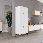 Комод белый с 4-мя дверцами на металлических ножках SPARK MULTIPURPOSE CABINET WHITE варинант исполнения - 4 | Loft Concept в Тюмени