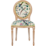Стул из массива бука бежевый с изображением птиц и цветов Beige Green Chinoiserie Rose Garden Chair варинант исполнения - 1 | Loft Concept в Тюмени