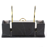 Настольный письменный набор из белого мрамора с часами Marble Accessory варинант исполнения - 3 | Loft Concept в Тюмени