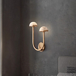 Бра с 2-мя мраморными плафонами на латунном корпусе Light Warm Light варинант исполнения - 1 | Loft Concept в Тюмени