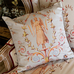 Декоративная подушка светло-серая с растительным орнаментом Raffael Angel Grey Cushion варинант исполнения - 2 | Loft Concept в Тюмени