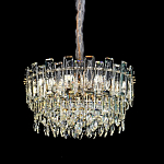 Круглая люстра с хрустальными подвесками на золотистом каркасе Gorgeous Crystal Light варинант исполнения - 1 | Loft Concept в Тюмени