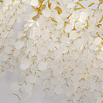 Люстра подвесная с золотистыми ветками и стеклянными подвесками в виде листьев Длина 130 см FAIRYTREE Light варинант исполнения - 5 | Loft Concept в Тюмени