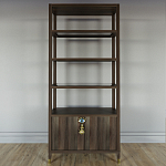 Стеллаж со стеклянными полками Elsa Dreams Walnut варинант исполнения - 6 | Loft Concept в Тюмени