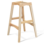 Барный стул со спинкой на 4-х деревянных ножках Синий Велюр Ava Charm варинант исполнения - 7 | Loft Concept в Тюмени