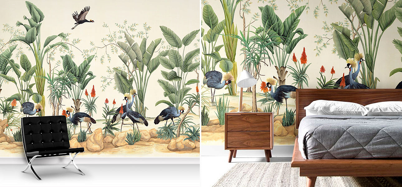 Обои ручная роспись African Cranes Обои ручная роспись African Cranes - Loft-Concept в Тюмени