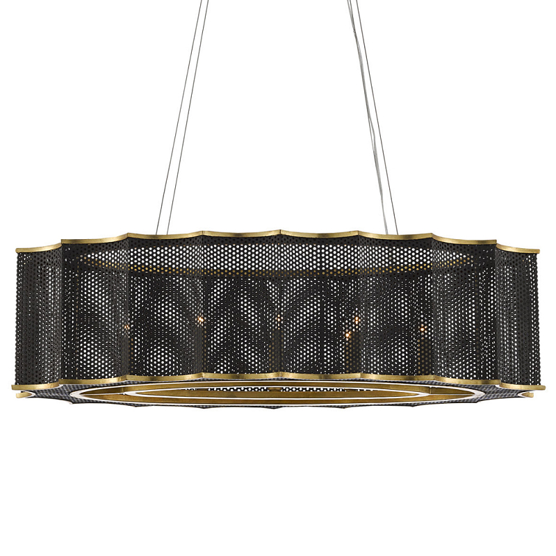 Люстра овальная в сочетании черного и золотого цвета Mesh Lighting Черный Золотой Люстра овальная в сочетании черного и золотого цвета Mesh Lighting Черный Золотой в Тюмени | Loft Concept
