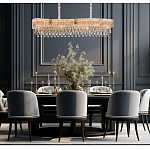 Люстра волнистой формы с каскадом из прозрачного хрусталя Constant Sparks варинант исполнения - 3 | Loft Concept в Тюмени