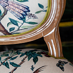 Стул из массива бука бежевый с изображением птиц в саду Beige Green Chinoiserie Blue Bird Chair варинант исполнения - 3 | Loft Concept в Тюмени