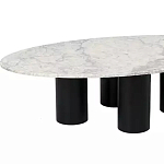 Кофейный столик овальный с мраморной столешницей на 4-х массивных ножках Demonstration of Taste варинант исполнения - 1 | Loft Concept в Тюмени