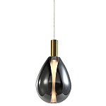 Подвесной светильник со стеклянным плафоном в форме капли дымчатого цвета NAOMI drop smoke варинант исполнения - 1 | Loft Concept в Тюмени