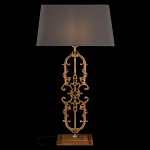 Настольная лампа на ажурном чугунном основании с тканевым серым абажуром Openwork Lamp варинант исполнения - 2 | Loft Concept в Тюмени