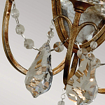  Бра в классическом стиле с 3-мя лампами в виде свеч на овальном зеркальном основании с хрустальными подвесками и подсвечниками Feiss варинант исполнения - 2 | Loft Concept в Тюмени