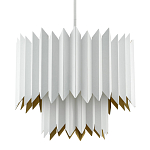 Люстра белая с гофрированным двойным абажуром Corrugated Double Lampshade варинант исполнения - 2 | Loft Concept в Тюмени