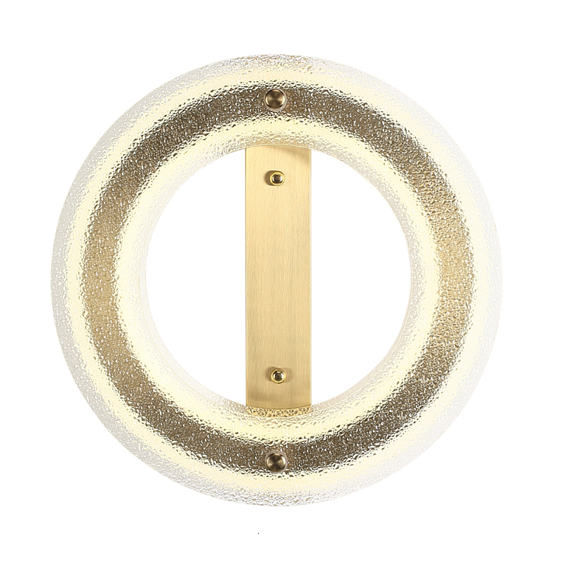 Бра круглое с эффектом морозного стекла Freezing Pattern Прозрачное Стекло Золотой в Тюмени | Loft Concept 