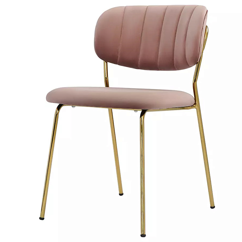 Стул Singer Chair без подлокотников Розовый Велюр Розовый Золотой Стул Singer Chair без подлокотников Розовый Велюр Розовый Золотой в Тюмени | Loft Concept