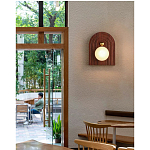 Настенный светильник с деревянным резным основанием Wood Wall Lamp варинант исполнения - 3 | Loft Concept в Тюмени