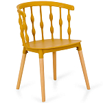 Пластиковый стул на ножках из массива бука Ferret Spiral Mustard варинант исполнения - 1 | Loft Concept в Тюмени