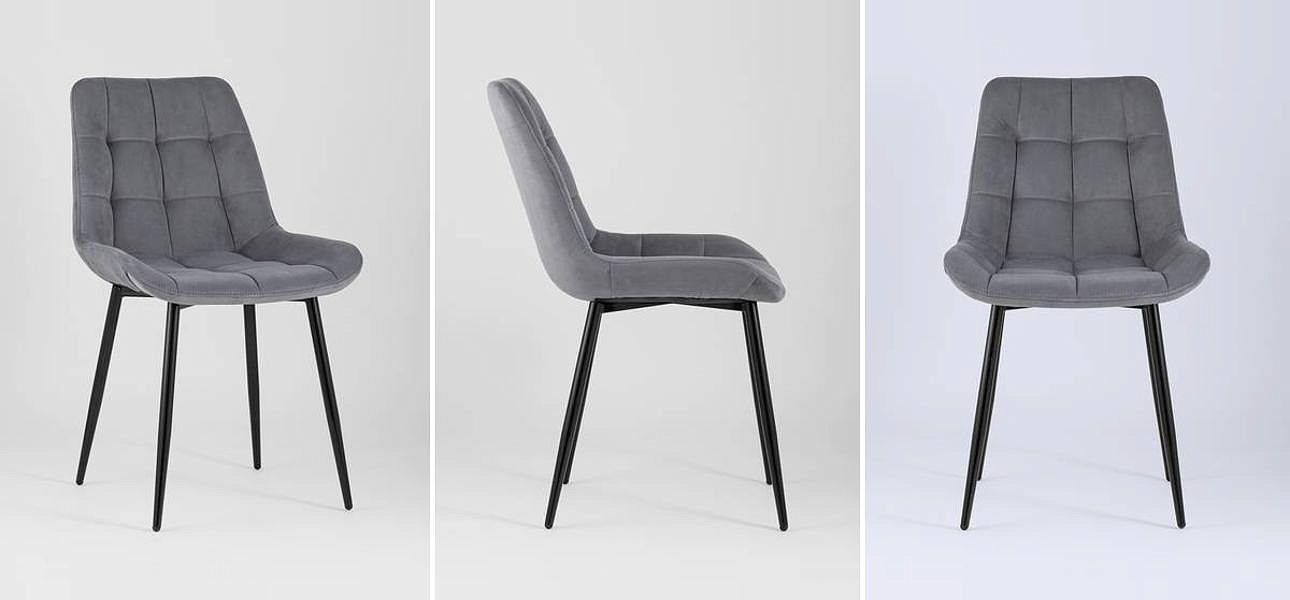 Стул NANCY Chair Серый Цвет Черные Ножки Стул NANCY Chair Серый Цвет Черные Ножки - Loft-Concept в Тюмени