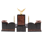 Настольный письменный набор из лемезита и змеевика с декором в виде Орла в подарочной упаковке Successful Leader варинант исполнения - 6 | Loft Concept в Тюмени