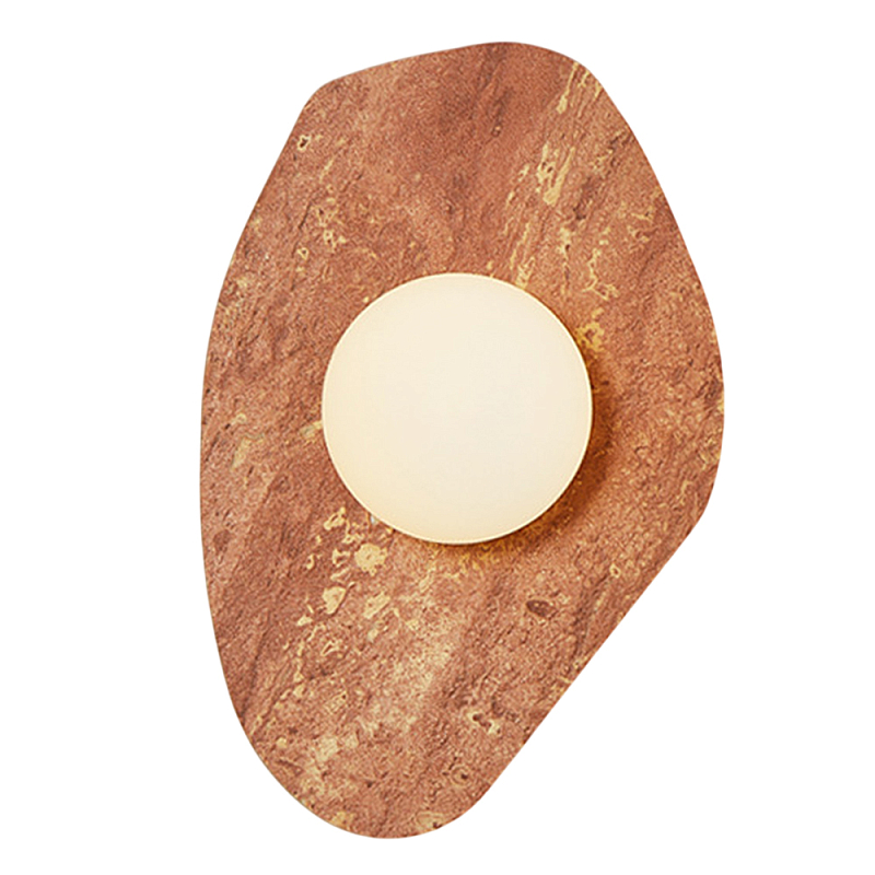 Бра с каменным основанием и плафоном из стекла Brown Shaw Marble Lighting Коричневый в Тюмени | Loft Concept 