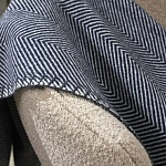 Плед из шерсти мериноса темно-синего цвета 130×180 см Indigo Waves варинант исполнения - 5 | Loft Concept в Тюмени