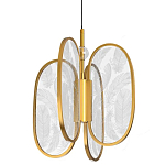 Люстра с гравировкой на акриловых плафонах Gravyura Bronze D 33 см варинант исполнения - 1 | Loft Concept в Тюмени