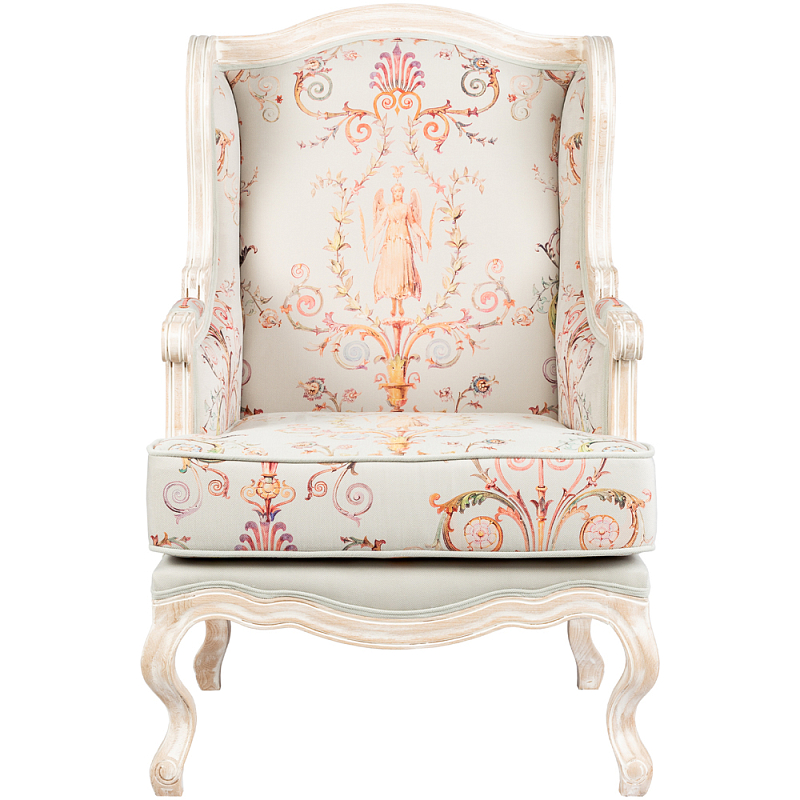 Кресло из массива бука серое с растительным орнаментом Raffael Floral Grey Armchair Светло-серый Мульти Бежевый Кресло из массива бука серое с растительным орнаментом Raffael Floral Grey Armchair Светло-серый Мульти Бежевый в Тюмени | Loft Concept