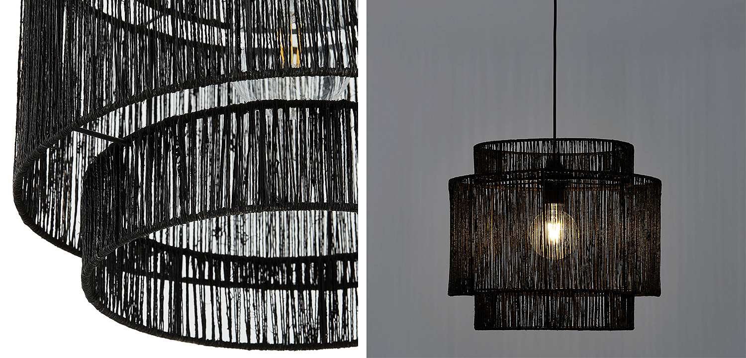 Подвесной светильник Signe Wicker Hemp Black Dual Подвесной светильник Signe Wicker Hemp Black Dual - Loft-Concept в Тюмени