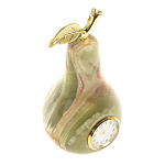 Часы настольные в виде груши из натурального камня Оникс Stone Clock варинант исполнения - 2 | Loft Concept в Тюмени