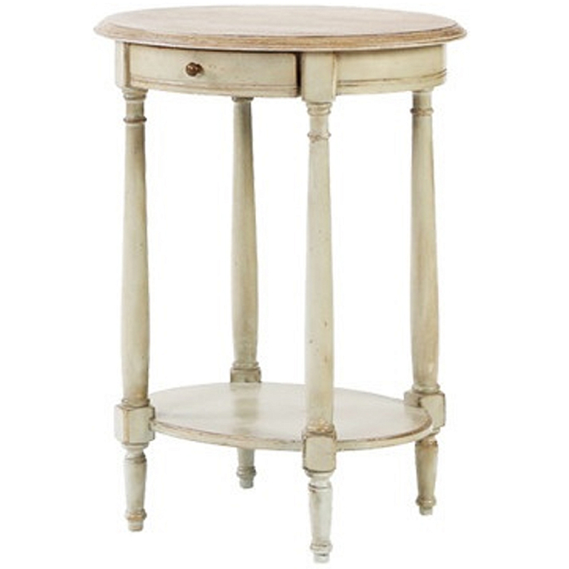 Круглый кофейный стол с ящиком Emilien Montmartre Provence Coffee Table Слоновая кость Светлый дуб Круглый кофейный стол с ящиком Emilien Montmartre Provence Coffee Table Слоновая кость Светлый дуб в Тюмени | Loft Concept