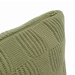 Подушка из хлопка рельефной вязки зеленого цвета Eden Line варинант исполнения - 2 | Loft Concept в Тюмени