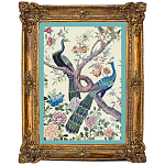 Постер в раме в стиле шинуазри Павлины на дереве Chinoiserie Imperial Garden Peacocks on a Tree Poster варинант исполнения - 1 | Loft Concept в Тюмени