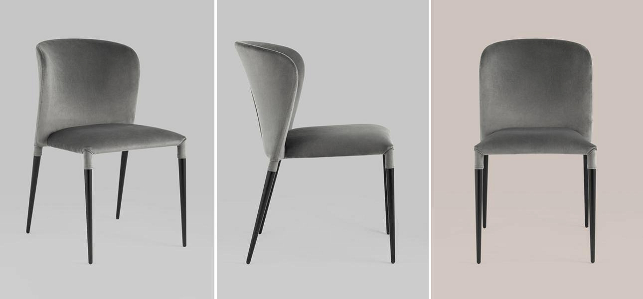 Стул Lori Chair Серый Велюр Стул Lori Chair Серый Велюр - Loft-Concept в Тюмени