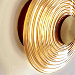 Бра с рельефным круглым плафоном янтарного цвета Savio Glass Disc Light варинант исполнения - 3 | Loft Concept в Тюмени