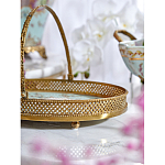 Блюдо овальное с ручкой и голубым фарфоровым дном с цветочным рисунком Blue Garden варинант исполнения - 4 | Loft Concept в Тюмени