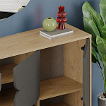 Комод цвета древесины с 3-мя дверцами и выдвижным ящиком темно-серого цвета SPARK CONSOLE OAK ANTHRACITE варинант исполнения - 4 | Loft Concept в Тюмени