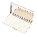 Таблетница карманная прямоугольная на 7 отделений с зеркалом и накладкой из натурального камня Турмалин Silver Stone Pillboxes варинант исполнения - 3 | Loft Concept в Тюмени