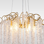 Люстра подвесная с изогнутыми золотистыми элементами и хрустальными подвесками FAIRYTREE Light варинант исполнения - 3 | Loft Concept в Тюмени